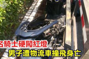 3名騎士硬闖紅燈男子遭物流車撞飛身亡