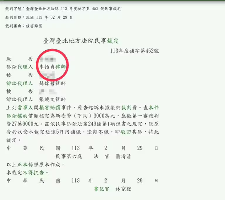 啦啦隊女神不倫富商,疑似當年判決書被挖出。(圖/司法院判決書系統) 啦啦隊女神不倫富商,疑似當年判決書被挖出。(圖/司法院判決書系統)
