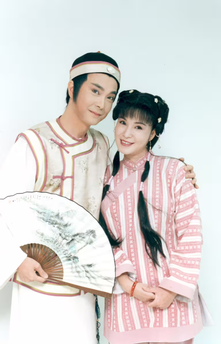楊懷民與郭美珠1996年拍攝台視連續劇《巧娘》。(張兆輝攝) 楊懷民與郭美珠1996年拍攝台視連續劇《巧娘》。(張兆輝攝)
