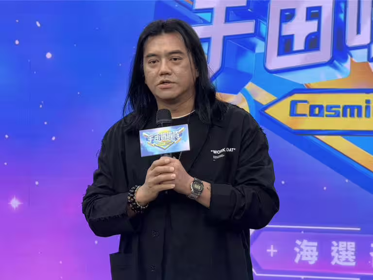 B2陳彥銘14日出席緯來原創選秀《宇宙啦啦隊》記者會。（謝采恩攝）