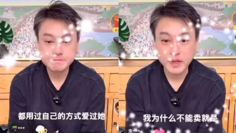朱孝天日前直播時提起大S，並談到販賣汪小菲旗下品牌酸辣粉挨罵一事。（圖／翻攝自微博＠penny的心事）