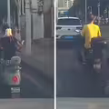 強行超車撞倒女子　竟頭也不回跑了
