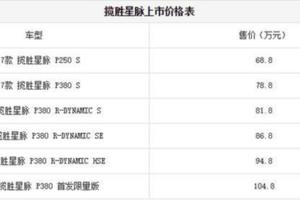 路虎攬勝星脈正式上市售68.8-104.8萬