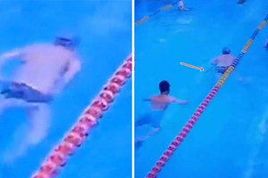 男子泳池裡「邊游邊拉」驚人賠償曝光　網愣：後面那位大哥還好嗎