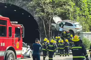 離奇「飛車」意外！突失控飛上樹了