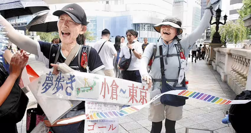 85歲嬤腳力強！徒步1295公里「九州走到東京」