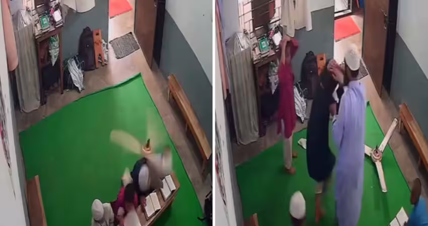 小孩學校上課一半　吊扇突墜落重砸