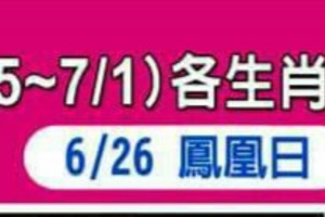 緊急狀況，6/25~7/1 各生肖的整體運勢。。