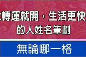 念轉運就開，生活更快樂的人姓名筆劃