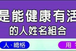 總是能健康有活力的人姓名組合