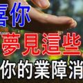 恭喜你「夢見這些」說明你的業障消除了，以後只有好事發生