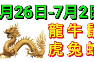 十二生肖周運勢！龍、牛、鼠、虎、兔、蛇！（6月26日—7月2日）