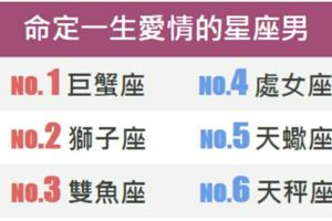 命定一生愛情的星座男