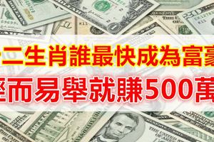 十二生肖誰最快成為富豪？輕而易舉就賺500萬！