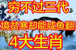 窮不過三代，家境貧寒卻能咸魚翻身的4大生肖