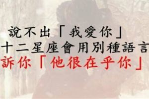 說不出「我愛你」，但十二星座會用別種語言告訴你「他很在乎你」！