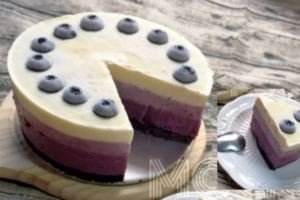 【免烤蛋糕】藍莓漸變凍芝士蛋糕藍莓慕斯