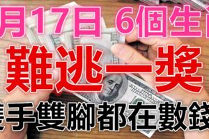 8月17日，這6個生肖運大如天，難逃一獎，雙手雙腳都數錢！