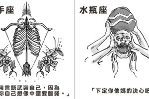 藝術家筆下「12星座內心黑暗面」的毛骨悚然插畫！