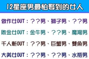 「娶妳，不可能」！12星座男超怕娶到「這樣」的女人！