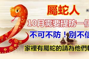 屬蛇人：10月需要提防一個人，不可不防！家裡有屬蛇的請轉告他們！