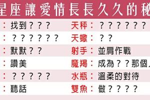 愛你，是要持續一輩子的事！12星座要怎麼做，才能擁有一段長久的愛情！