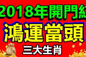 2018年開門紅，鴻運當頭的3大生肖