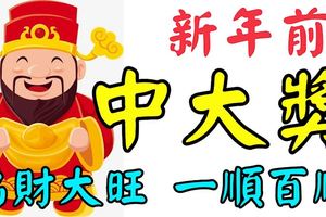 新年前因中大獎而暴富，偏財大旺，正財飆漲，財路一順百順5生肖