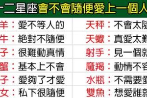 十二星座會不會隨便愛上一個人？你的愛情真的就那麼廉價嗎！