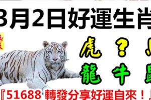 3月2日好運生肖，財氣沖天迎福氣！【虎+？+馬+龍+牛+鼠】『51688轉發分享好運自來！』