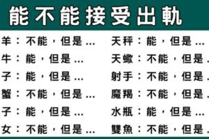 這些星座竟然能接受另一半肉體出軌，也太大方了吧！