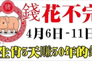 從4月6日到11日，7大生肖連發5天，5天賺50年花不完的錢！