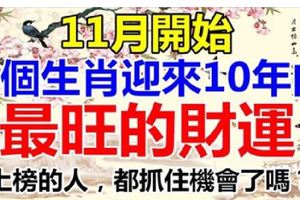 11月起，這5個生肖的人，迎來10年內最旺的財運，你抓住了嗎？