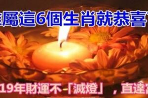 誰屬這6大生肖就恭喜了，2019年財運不「滅燈」，直達富貴！