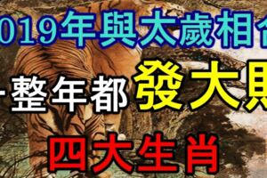 2019年與太歲相合，一整年都會發大財的四大生肖！