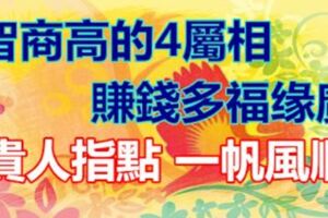 智商高的4屬相，財神偏愛、幸運圍繞，財源廣進福氣多！