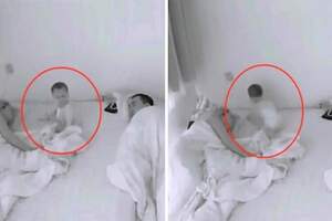 10月大嬰餓醒看熟睡爸媽　監視器錄下「天使舉動」網堅信：這孩子來報恩的