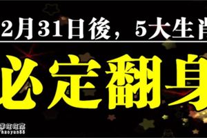 12月31日後，這5大生肖必翻身，連走好運，手氣極佳，一夜爆富！