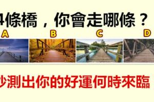 4條橋，你會走哪條？秒測出你的好運何時來臨？