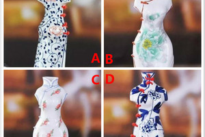 心理測試：4個青花旗袍瓷器，哪個最精緻？測你什麼時候最幸福的？