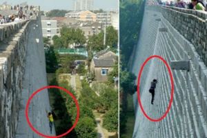 中國大媽無極限！為省門票錢竟「徒手攀爬城牆」沒想到中國媒體的辯解讓人笑哭不得...
