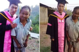 這大學畢業生竟不嫌棄和一個髒兮兮的老頭合照！原來「他」是…背後的故事令人動容！