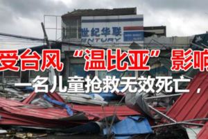 受台風「溫比亞」影響，徐州銅山突發強風，1名兒童死亡