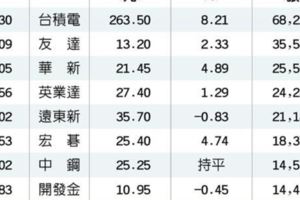 外資買超前十大超吸睛
