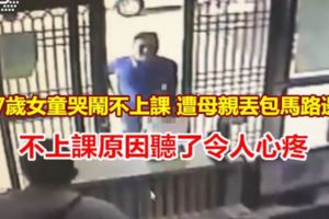7歲女童哭鬧不上課遭母親丟包馬路邊