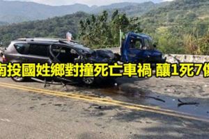 南投國姓鄉對撞死亡車禍釀1死7傷
