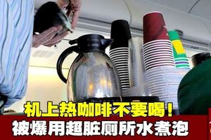機上熱咖啡不要喝！被爆用超髒廁所水煮泡