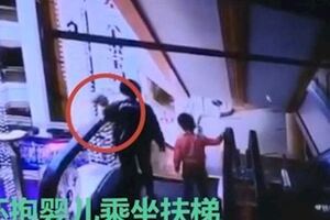 單手抱兒搭手扶梯嬰墜樓慘亡媽崩潰