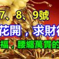 11月7、8、9號富貴花開，求財得財，求福得福，腰纏萬貫的生肖