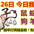 11月26日，今日我最旺！鼠蛇豬狗羊兔！【22388】越早打開越靈驗！點個贊吧！